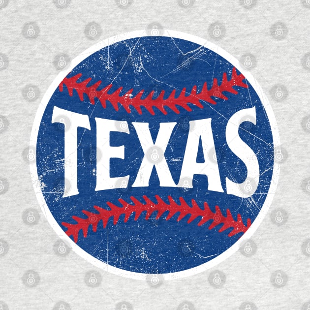 Texas Retro Baseball - White by KFig21